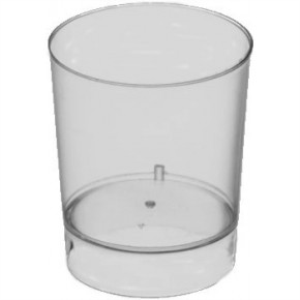 Vaso tapon/chupito plastico transparente paq.15 und